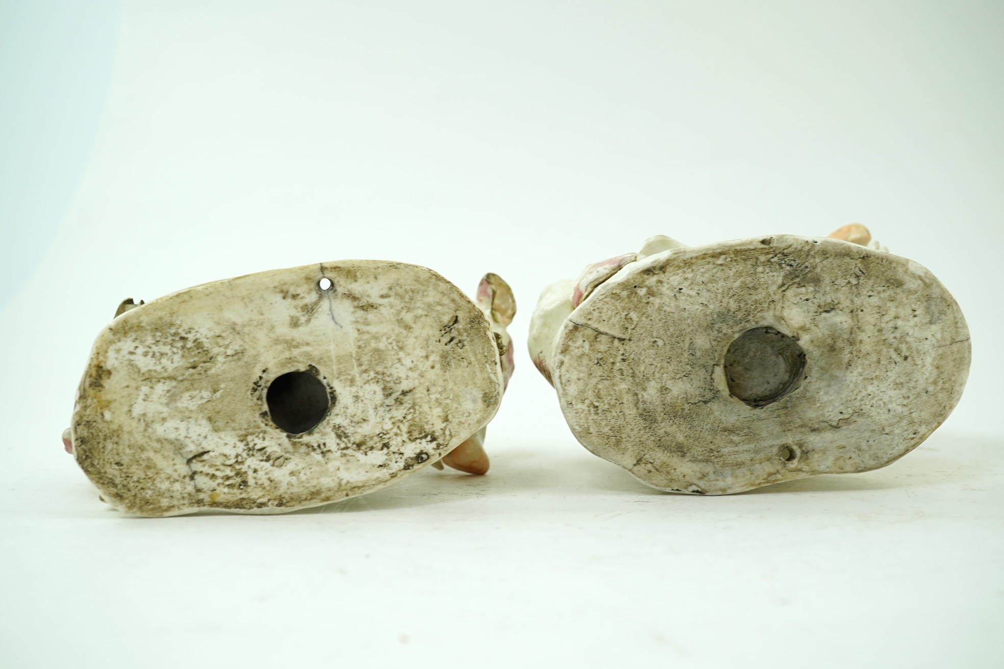 A pair of early Derby porcelain models of wild boars, c.1752-55